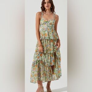 Astr Midsummer Floral Tiered Maxi Dress